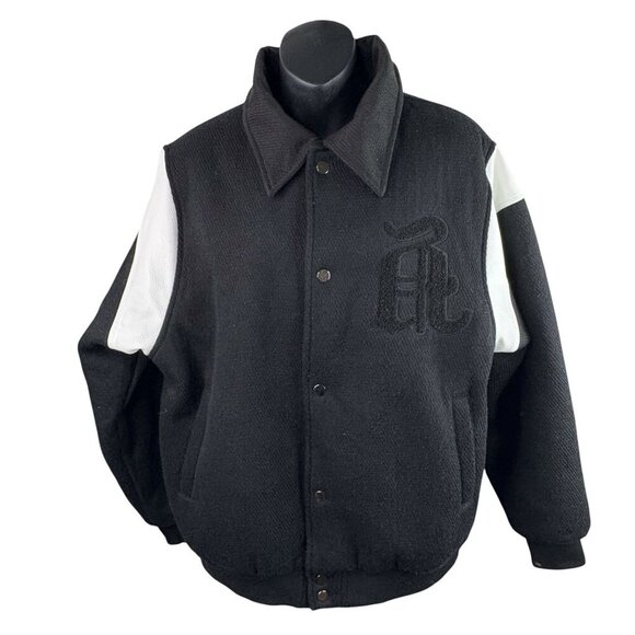 ASK YURSELF Banned Varsity Jacket Black White Men’s M Unisex Women’s XL Academia - Picture 2 of 16